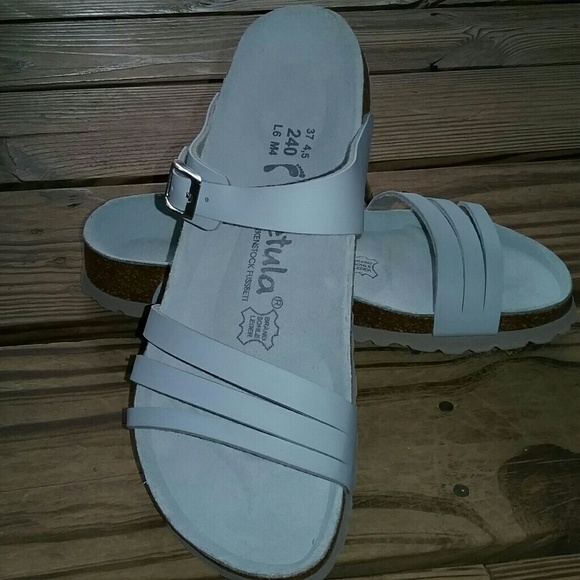 Birkenstock Shoes - Birkenstock Betula Multi-Strap Sandals Blue 6-6.5